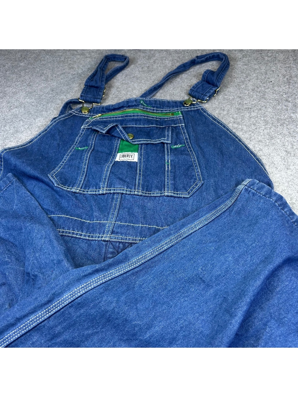 Vintage Liberty Overalls Mens 44x32 Blue Denim Bibs Work Farm Outdoor Utility